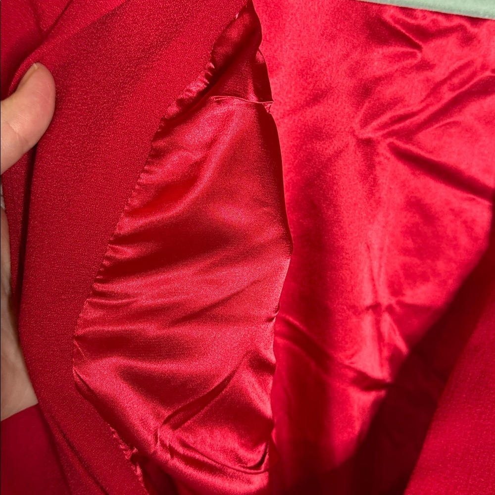 City Chic Collarless Fully Lined Tie Front Jacket Blazer Red Size 18 - Picture 11 of 13